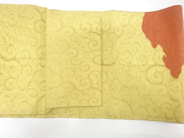  アンティーク　綴れ　唐草模様織り出し名古屋帯（着用可）